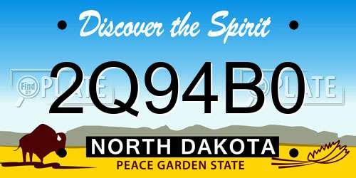 2Q94B0 North Dakota License Plate