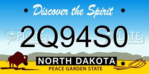 2Q94S0 North Dakota License Plate