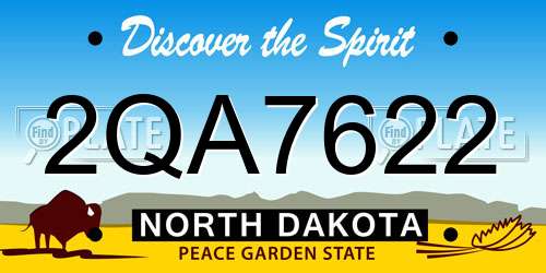 2QA7622 North Dakota License Plate