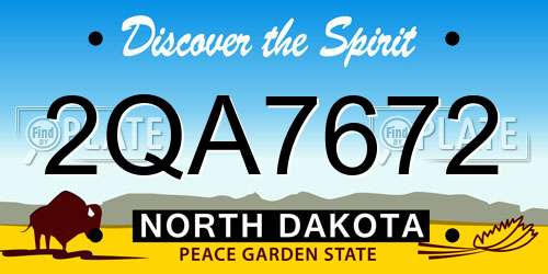 2QA7672 North Dakota License Plate