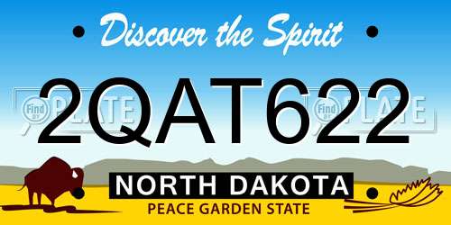 2QAT622 North Dakota License Plate