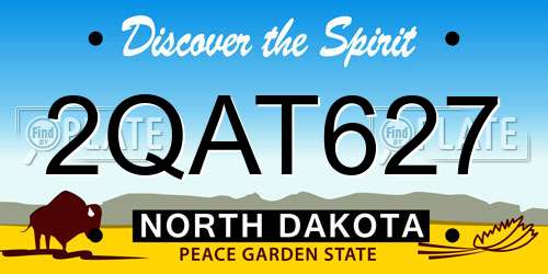 2QAT627 North Dakota License Plate