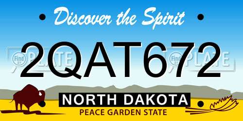 2QAT672 North Dakota License Plate