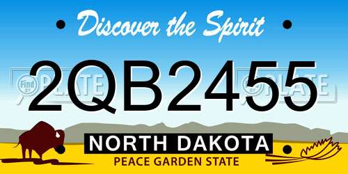 2QB2455 North Dakota License Plate
