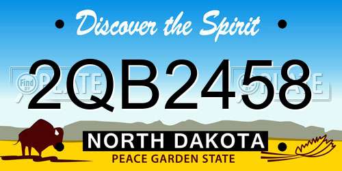 2QB2458 North Dakota License Plate