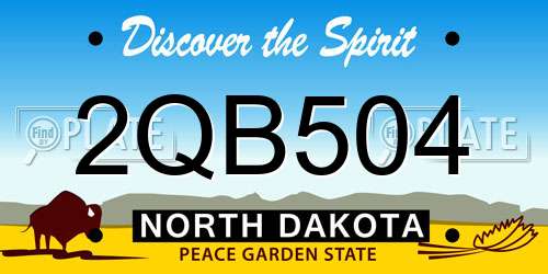 2QB504 North Dakota License Plate