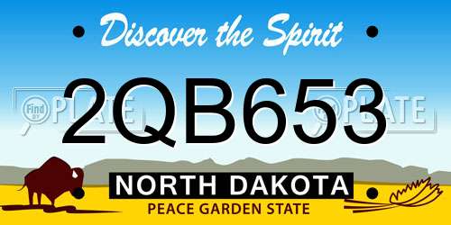 2QB653 North Dakota License Plate
