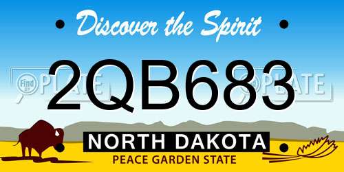 2QB683 North Dakota License Plate