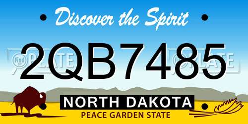 2QB7485 North Dakota License Plate