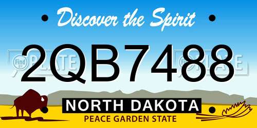 2QB7488 North Dakota License Plate