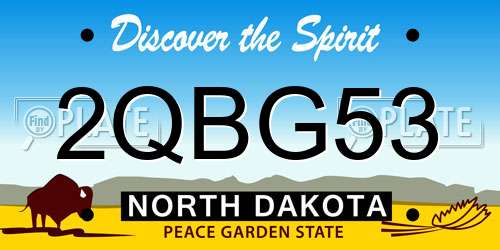 2QBG53 North Dakota License Plate