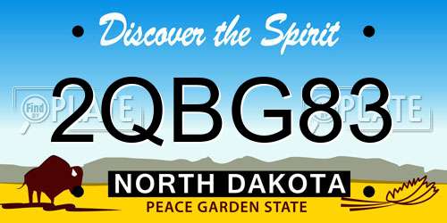 2QBG83 North Dakota License Plate