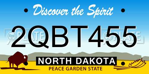 2QBT455 North Dakota License Plate