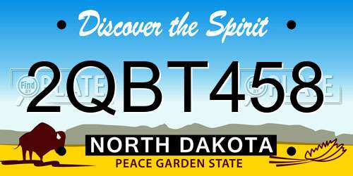 2QBT458 North Dakota License Plate