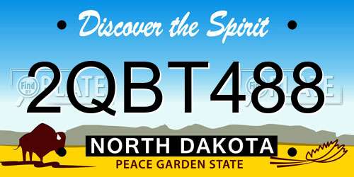 2QBT488 North Dakota License Plate