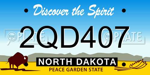 2QD407 North Dakota License Plate
