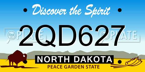 2QD627 North Dakota License Plate