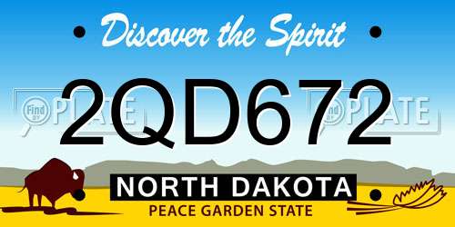 2QD672 North Dakota License Plate