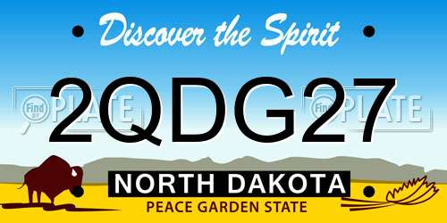 2QDG27 North Dakota License Plate