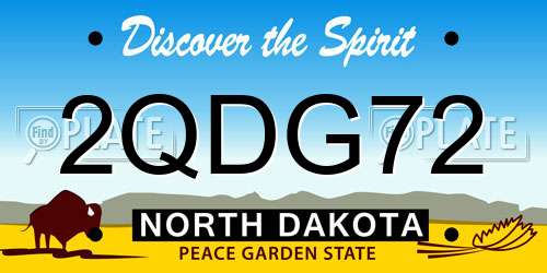 2QDG72 North Dakota License Plate