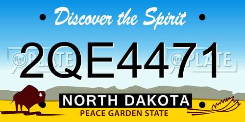 2QE4471 North Dakota License Plate