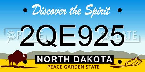 2QE925 North Dakota License Plate