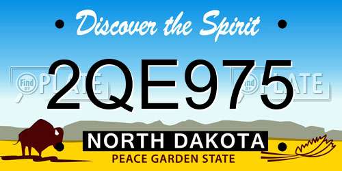 2QE975 North Dakota License Plate