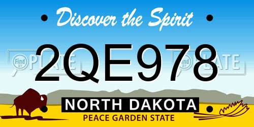 2QE978 North Dakota License Plate