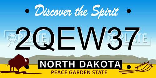 2QEW37 North Dakota License Plate