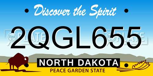 2QGL655 North Dakota License Plate