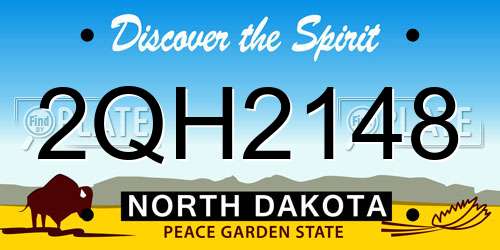 2QH2148 North Dakota License Plate