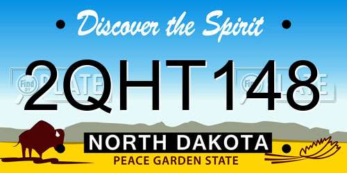 2QHT148 North Dakota License Plate