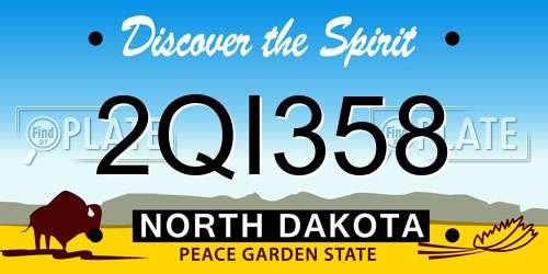 2QI358 North Dakota License Plate