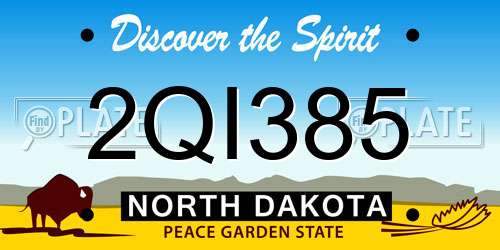 2QI385 North Dakota License Plate