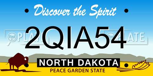 2QIA54 North Dakota License Plate