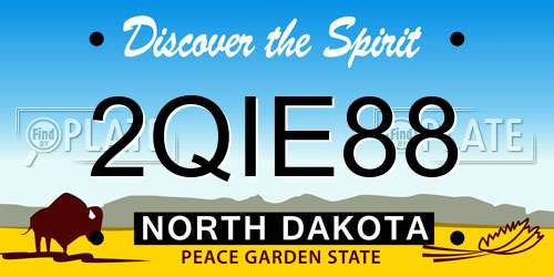 2QIE88 North Dakota License Plate