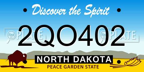 2QO402 North Dakota License Plate