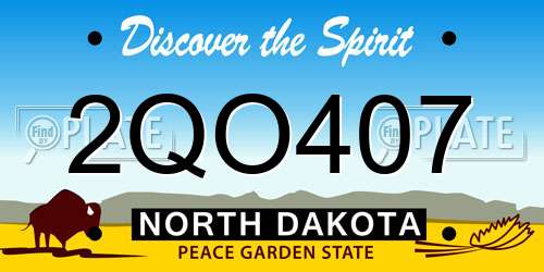 2QO407 North Dakota License Plate