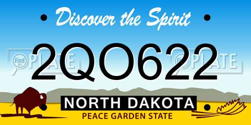 2QO622 North Dakota License Plate