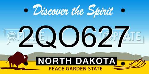 2QO627 North Dakota License Plate