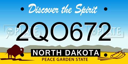 2QO672 North Dakota License Plate