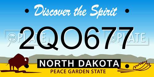 2QO677 North Dakota License Plate