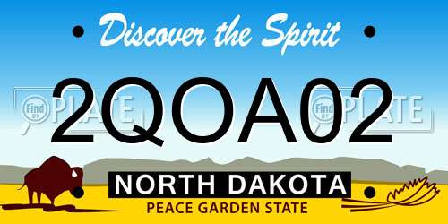 2QOA02 North Dakota License Plate