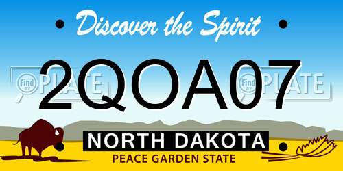 2QOA07 North Dakota License Plate