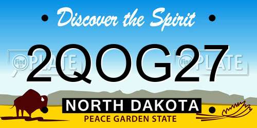 2QOG27 North Dakota License Plate