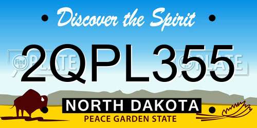 2QPL355 North Dakota License Plate