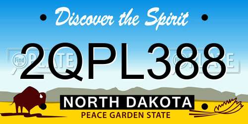 2QPL388 North Dakota License Plate