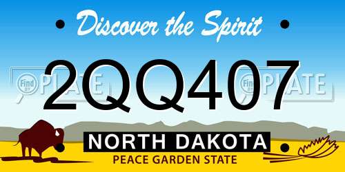 2QQ407 North Dakota License Plate