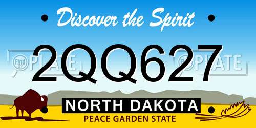 2QQ627 North Dakota License Plate