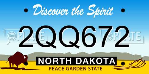 2QQ672 North Dakota License Plate